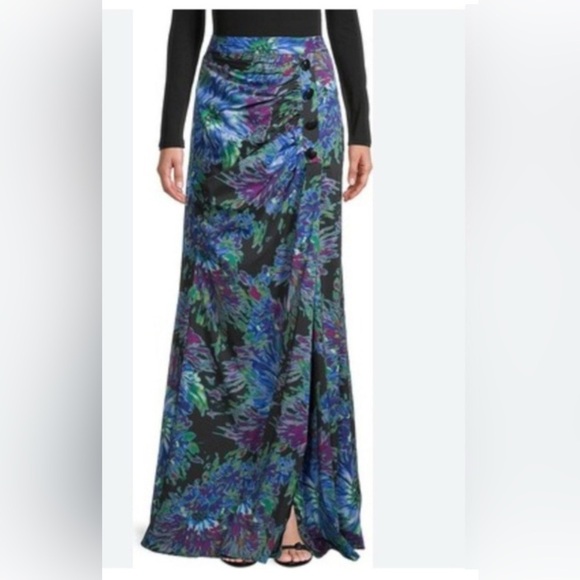 Kevan Hall Studio Dresses & Skirts - NWT Kevan Hall Floral Maxi Skirt - Black and Blue